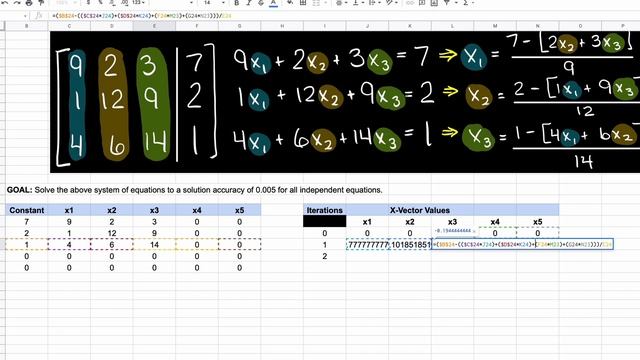 Gauss-Seidel Method In Google Sheets | Numerical Methods смотреть онлайн