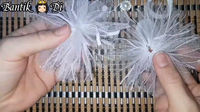 MK Бантики пышные нежные красивые и простые из сетки "Тюль - волна" своими руками / DIY