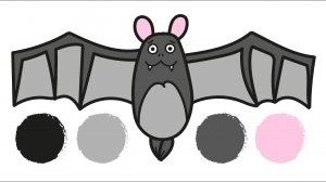 Летучая мышь, рисунок раскраска для детей и малышей / How to draw a bat / Краски раскраски