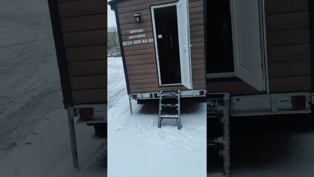 мобильная баня на прицепе в виде домика 3.5  на 2 метра #банянаколёсах #мобильнаябаня #банянаприцеп