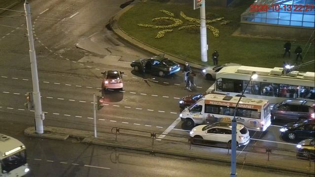 Блокирование дороги на проспекте Рокоссовского в Минске