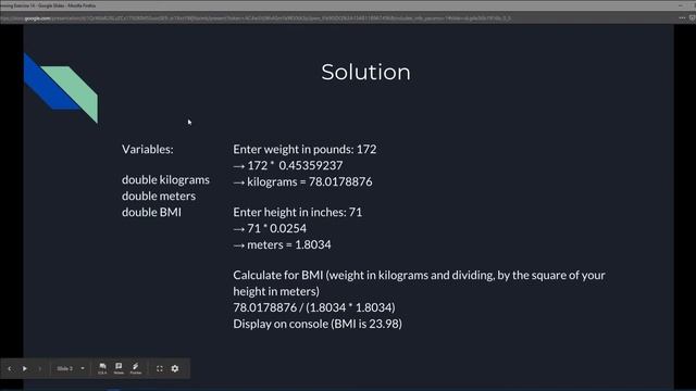 Intro to Java Chapter 02 Exercise 14 - Health application: computing BMI смотреть онлайн