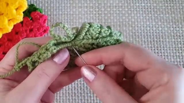 Прихватка ягодка. Вязание крючком.  Double Crochet Potholder.