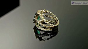 GIA 4 75CT VINTAGE COLOMBIAN GREEN EMERALD DIAMOND ENGAGEMENT WEDDING RING 18KYG