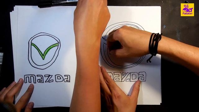 MAZDA ZOOM ZOOM / Как нарисовать лого Мазда / урок рисования смотреть онлайн