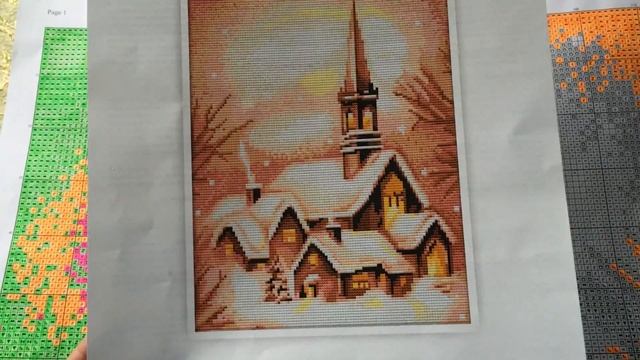 Вышивка в технике гобелен от Luca-S " Заснеженная церковь" 1-й отчет смотреть онлайн