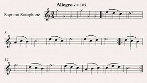 Шуберт Ф. "Вальс" - ноты и видео-минусовка для саксофона-сопрано, темп 105