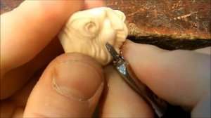 Процесс резьбы нэцкэ "Маска" №1. The process carving netsuke "Mask" №1.