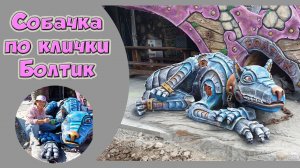 Скульптура собаки по клички Болтик.