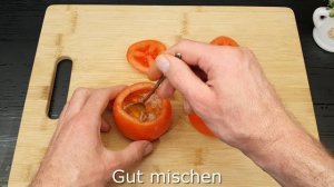 Rezept für gefüllte Tomaten! Leckeres und schnelles Abendessen! # 81