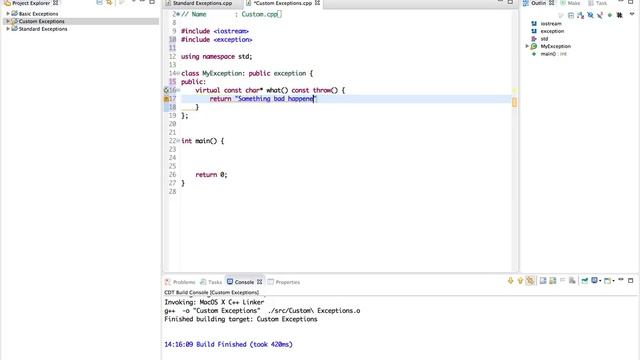 Intermediate-Advanced C++ 3: Custom Exceptions