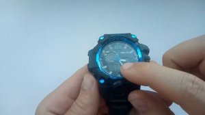 Водонерпоницаемые часы Skmei 1155 black blue watch обзор, настройка, инструкция на русском