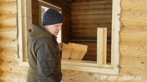 Чистовая обсада под окно в срубе Т и П образная