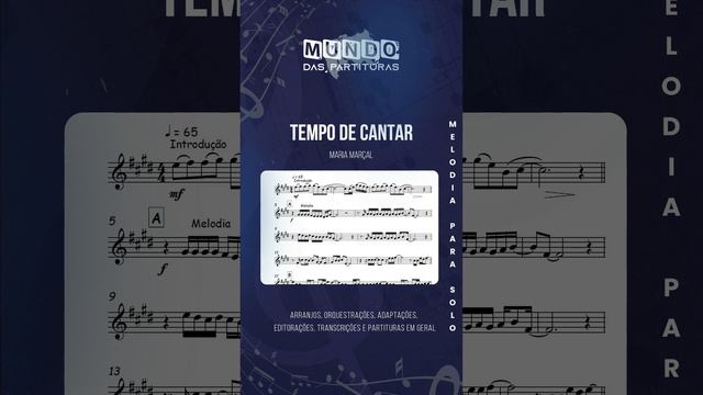 🎼 Partitura Tempo de Cantar - Maria Marçal #partitura #partituras #music #mariamarçal