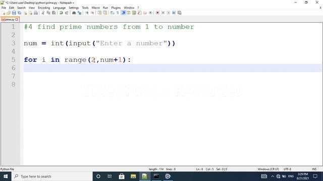 program to print prime numbers from 1 to n|Python Interview questions|python for beginners in telug