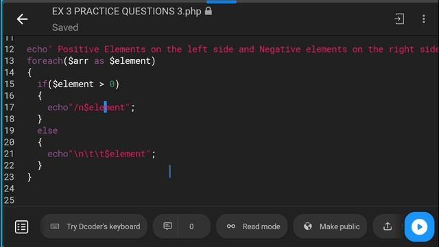 PHP Indexed Array Operations: Check Positivity, Calculate Average & Sum | BCA Sem 3 Lab Assignment