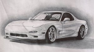 Mazda RX-7 рисую карандашом