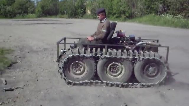 самодельный гусеничный трактор для уборки снега. пробный выезд