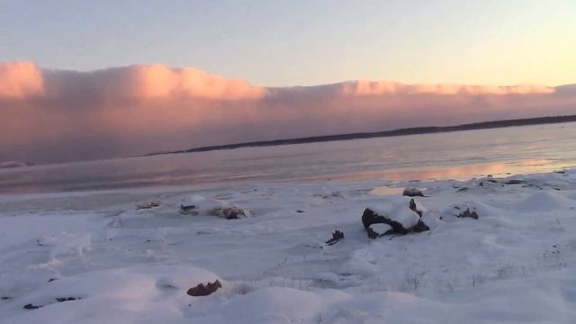 Как замерзает белое море!Северная Карелия!