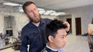 Мужская стрижка на жёстких азиатских волосах. Мастер-класс от Олега Афанасьева