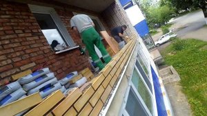 Балкон кладка кирпича и заливка стяжки