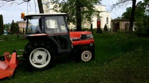 ✔️Минитрактор Kubota GL-25 с косилкой мульчером в работе