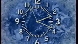 Новогодние часы без звука с жëлтой стрелкой (ОРТ, 1997-1999)
