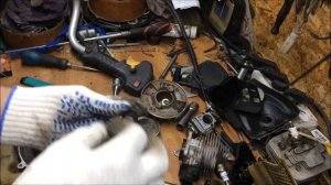 Бензотриммер который жалко выкинуть но в принципе как вариант ...отремонтировать!)