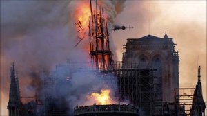 The Notre Dame fire, with De Profundis performed by Pierre Cochereau on the great organ