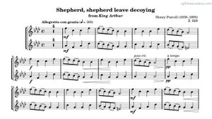 Henry Purcell – Shepherd, shepherd leave decoying ♩=120 (Moderate) Flute & Piano midi with metronom