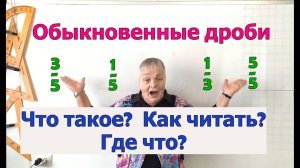 Обыкновенные дроби. Как получаются. Как читать. Математика 5 класс. Компоненты дроби.