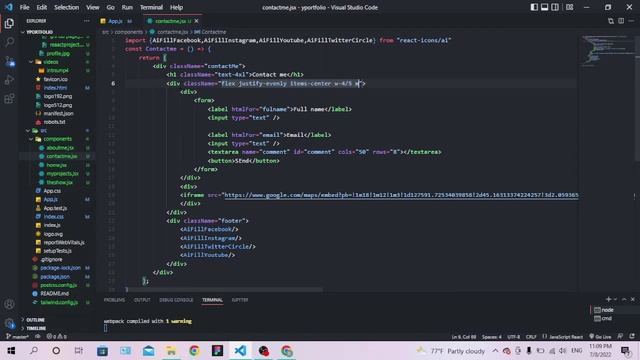 how to build a portfolio website using react js and tailwind css || contactpage #5 смотреть онлайн