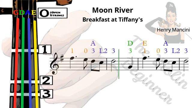 Moon River | Violin Tutorial | Breakfast at Tiffany's [Level 3] смотреть онлайн