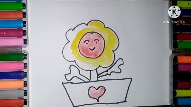 Bolalar uchun gul rasm chizish  Рисование цветов для детей Drawing flowers for children