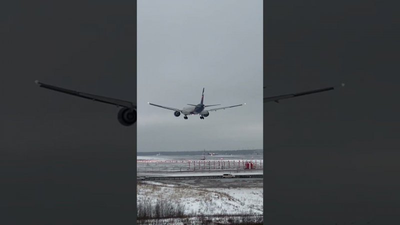 Боинг 777 Аэрофлота плавно садится в Шереметьево #shorts #boeing777