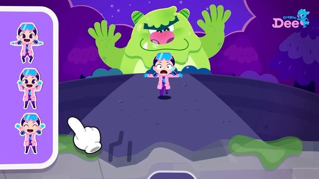 Run Away!! Hole in the Wall! | Booger Monster |? DD Dance Game?| Dr.Candy & Dragon Dee | Kids Game