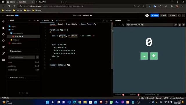Creating a Simple Increment/Decrement Counter in React JS
