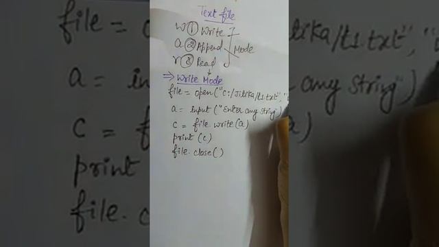 Text file and it's modes in python