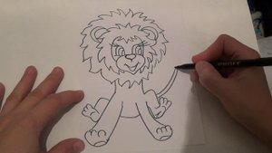 Рисуем мультяшных героев. Рисуем львенка из мультика. How to Draw a Cartoon Lion