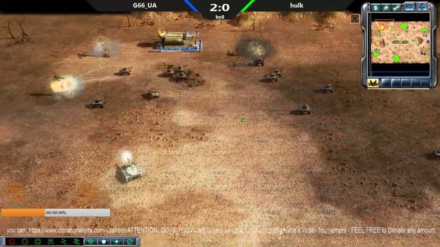 C&C3: Kane's Wrath 1v1: [G66 vs hulk] смотреть онлайн