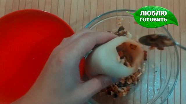 Фаршированный кальмар в сливочном соусе