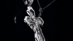 Православный крест из платины с иконой на обороте от Platinum Lab. Артикул украшения: ПП-264-00