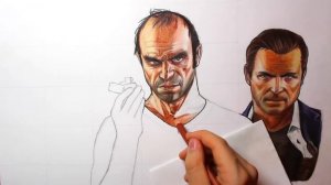 GTA V - Franklin, Trevor, and Michael Colored Drawing
