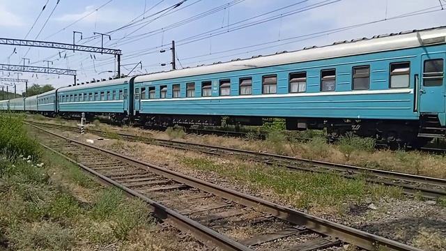 Маневровыи Тепловоз СКД6Е-2043 Пассажирски Поездом Костанай Алматы Станция Алматы-1ЖД Хроника-КТЖ.