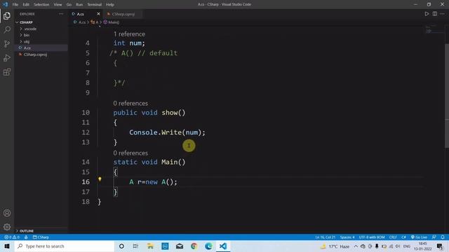 C# - Constructors | Default and Parameterized Constructor
