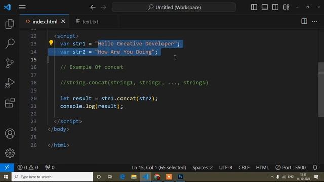 Concat Method Javascript | Javascript Tutorial