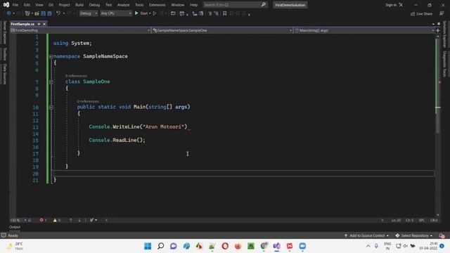 Visual Studio IDE - Build Errors while running CSharp Code (C#.Net - Session 12)