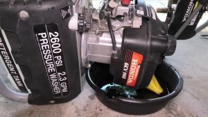 Oil change on a Honda GCV 160 small engine