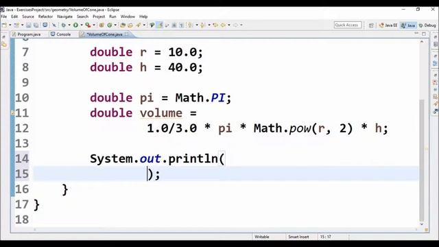volume of cone in java смотреть онлайн