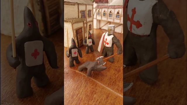 наказание гачи из пластилина #claymation #animation #stopmotion #gachi #пластилин #лепка #рыцари